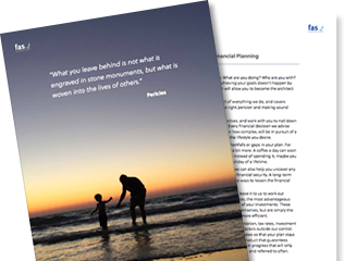 brochure preview with a picture of a person with a small child at the beach and a page behind that