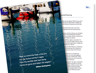brochure preview - picture of moored boats and behind it a page with text