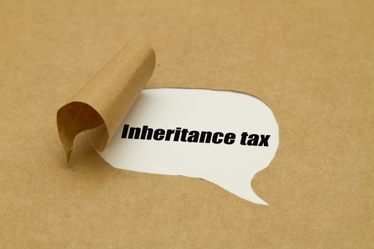 The words inheritance tax written in a speech bubble