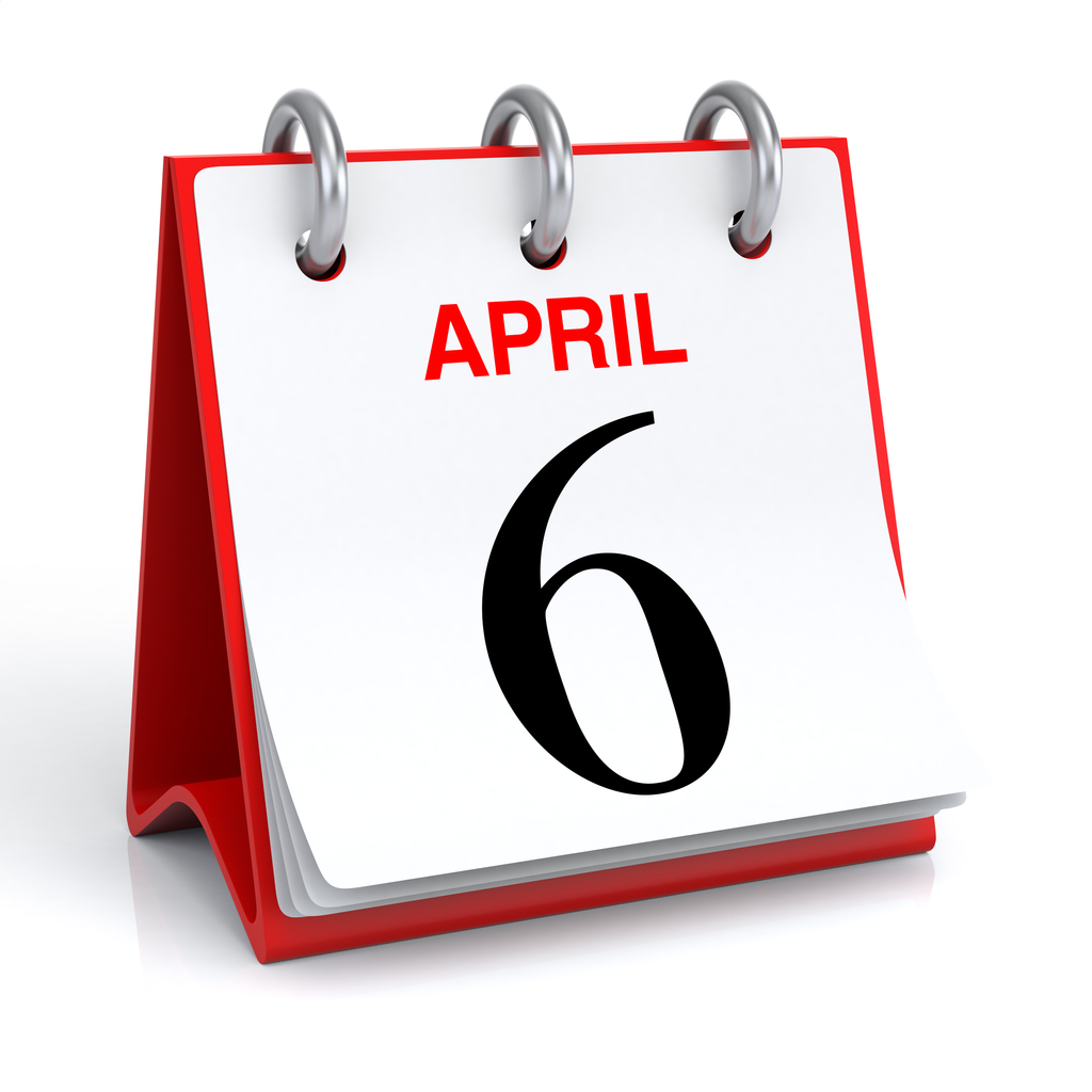 Calendar on 6th April