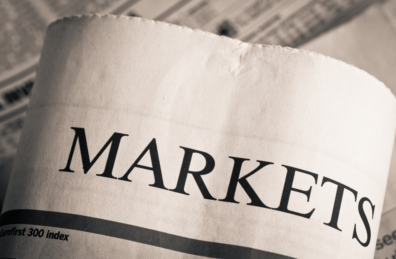 Newspaper headline 'Markets' - Kwasi Kwarteng statement market update